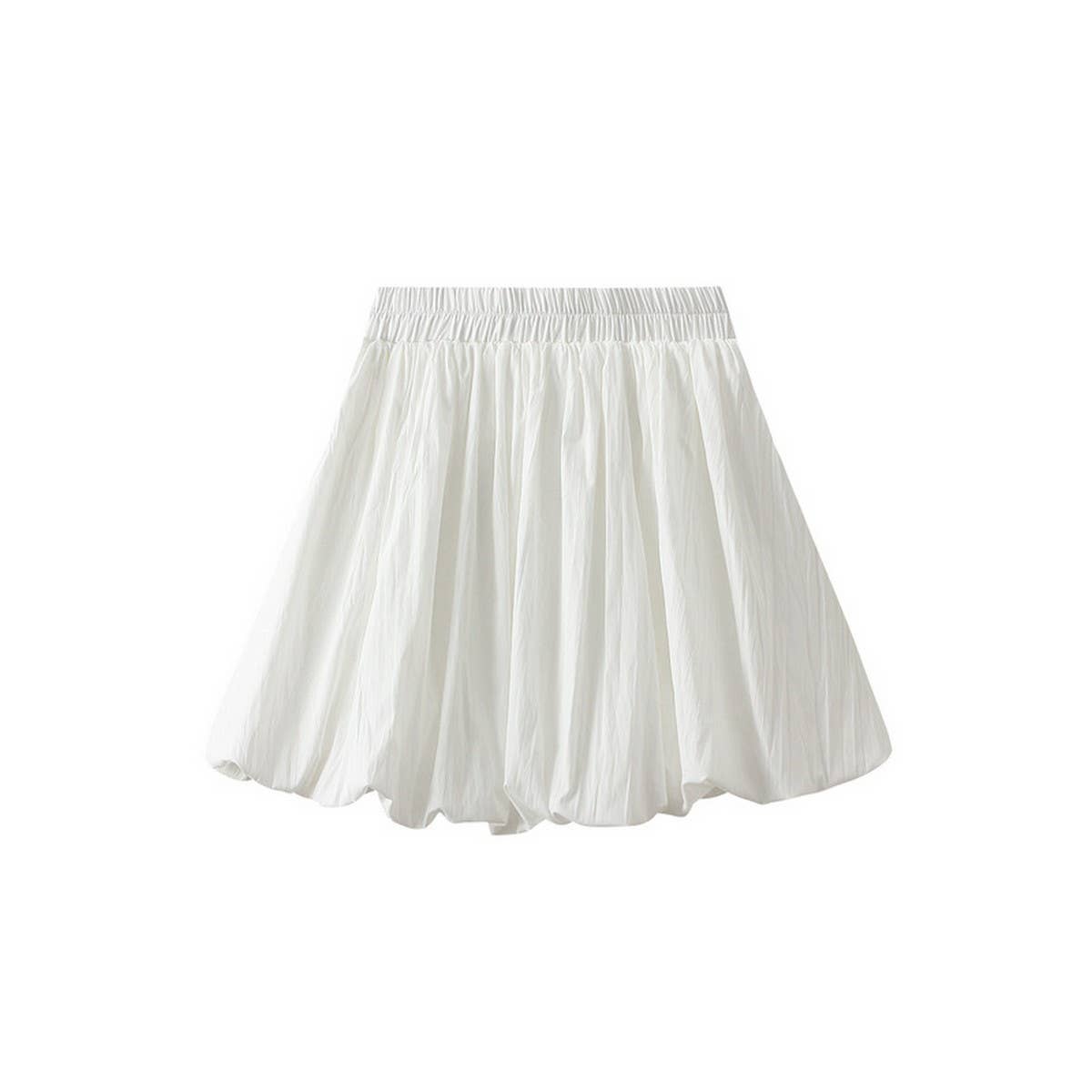 PUFFY PLEATED BUD SKIRT LANTERN SKIRT SHORT SKIRT_CWBMS0321