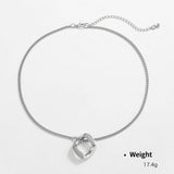 GEOMETRIC LINK PENDANT NECKLACE JEWELRY SET_CWAJE2926