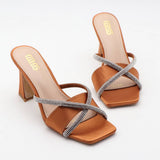 SIMPLE SQUARE TOE RHINESTONE HIGH HEEL SANDALS_CWSHS0566