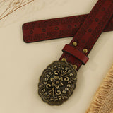Buckle Embossed Pattern Eng Ved Belt_Cwmm3941