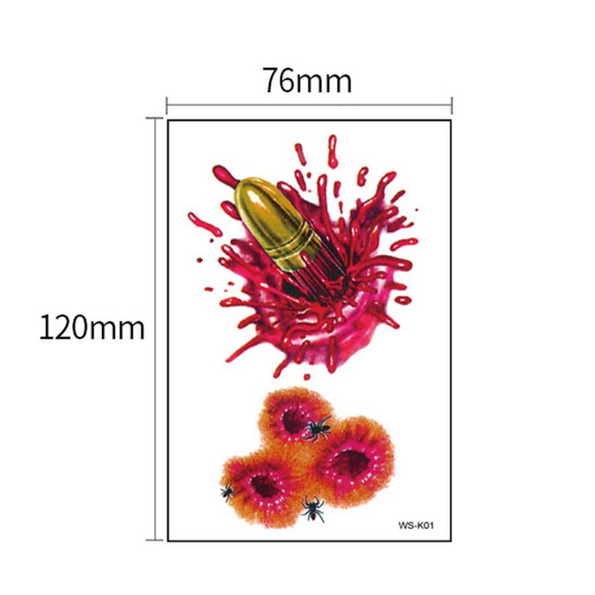 HALLOWEEN FAKE WOUNDS SCARY SCAR TATTOOS_CWMM8379