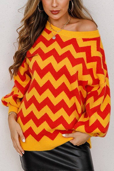 Sweater With Crew Neck And Lantern Sleeves