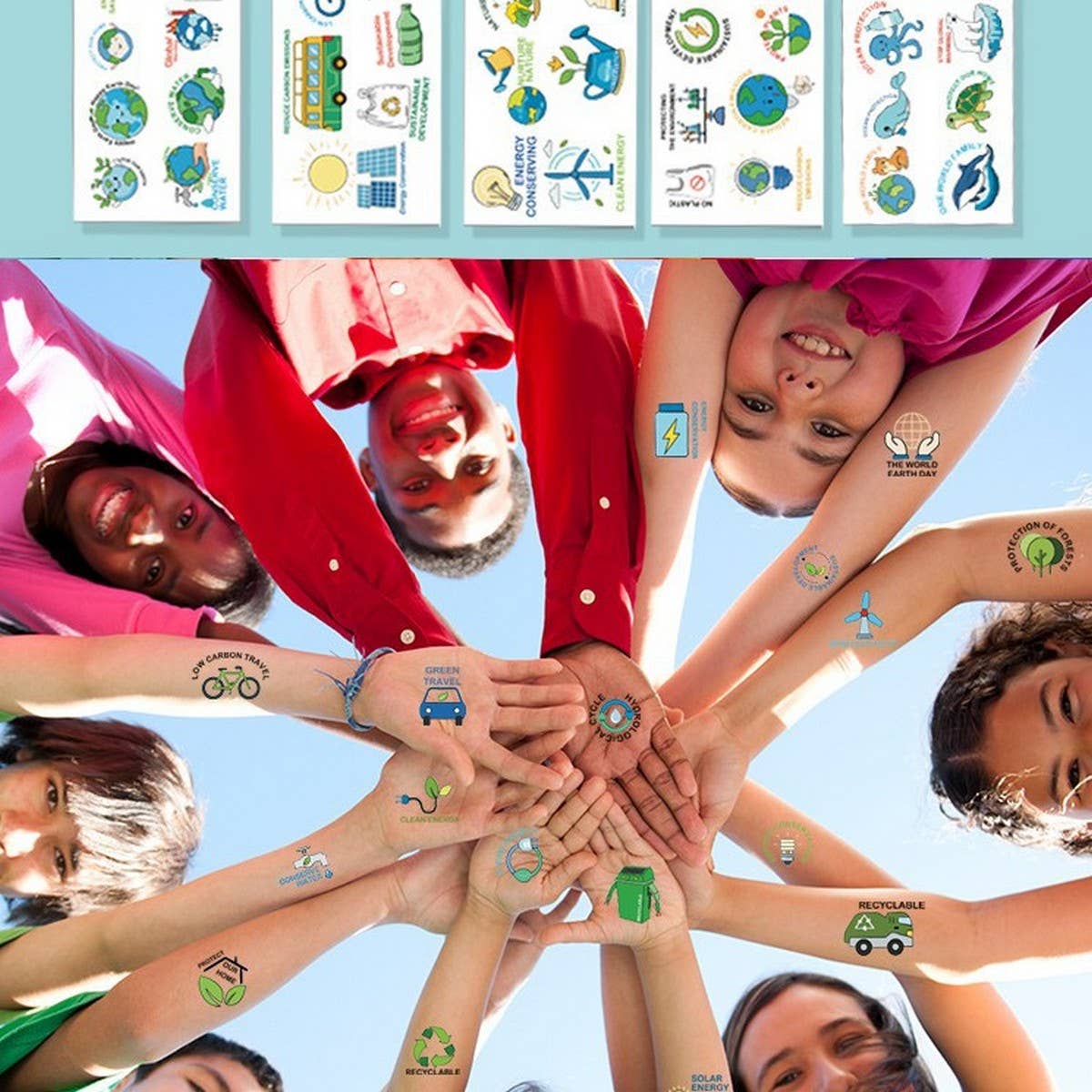 EARTH DAY GREEN PLANT FACE TATTOOS WATERPROOF_CWMM8252 MATE