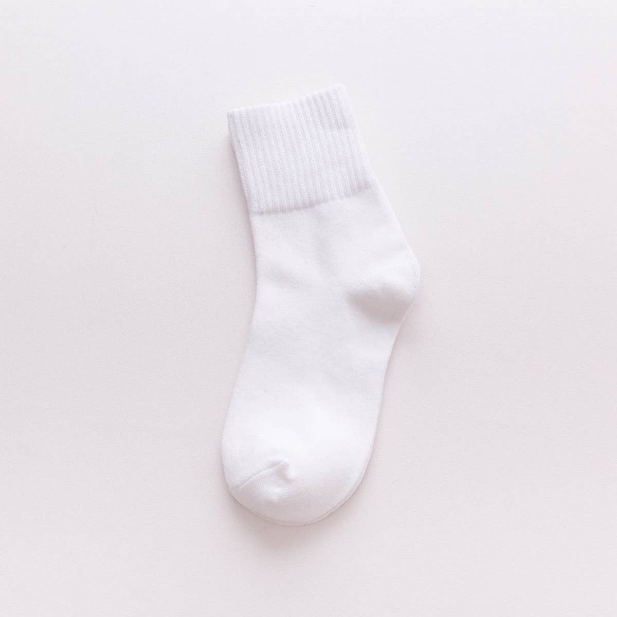 NEW SOLID COLOR HIGH CUFF WOMENS MID CALF SOCKS_CWMS1392