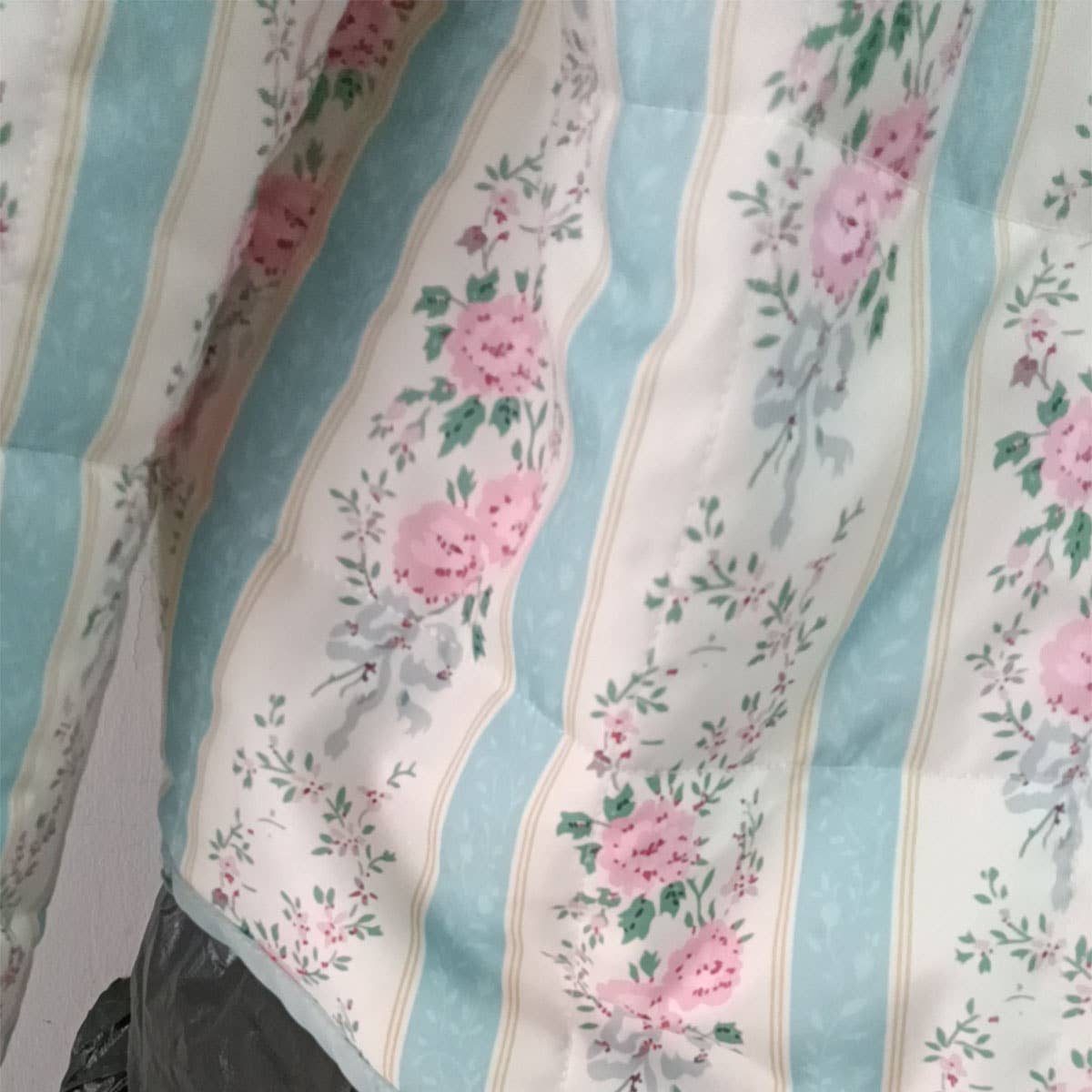 STRIPED FLORAL PRINT LOOSE QUILTED JACKET_CWOJA1552