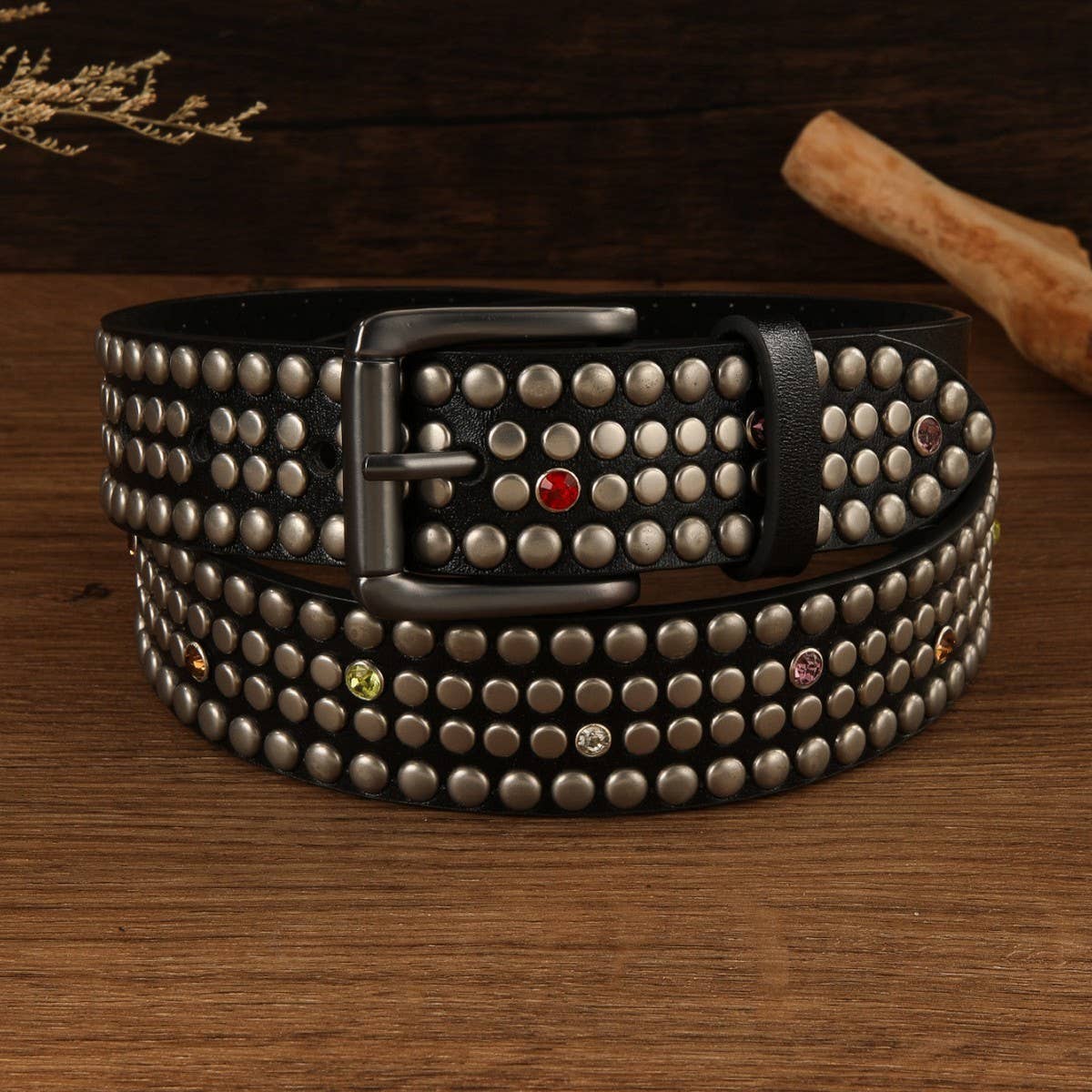 FASHIONABLE RIVET MUSHROOM STUD DIAMOND BELT_CWMM3939