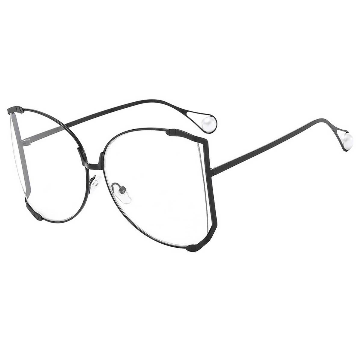 RUNWAY OVERSIZED SUNGLASSES WITH GEM ARMS_CWASG1181