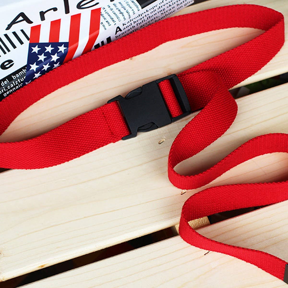 Cwabe0566_Solid Color Plastic Buckle Canvas Belt