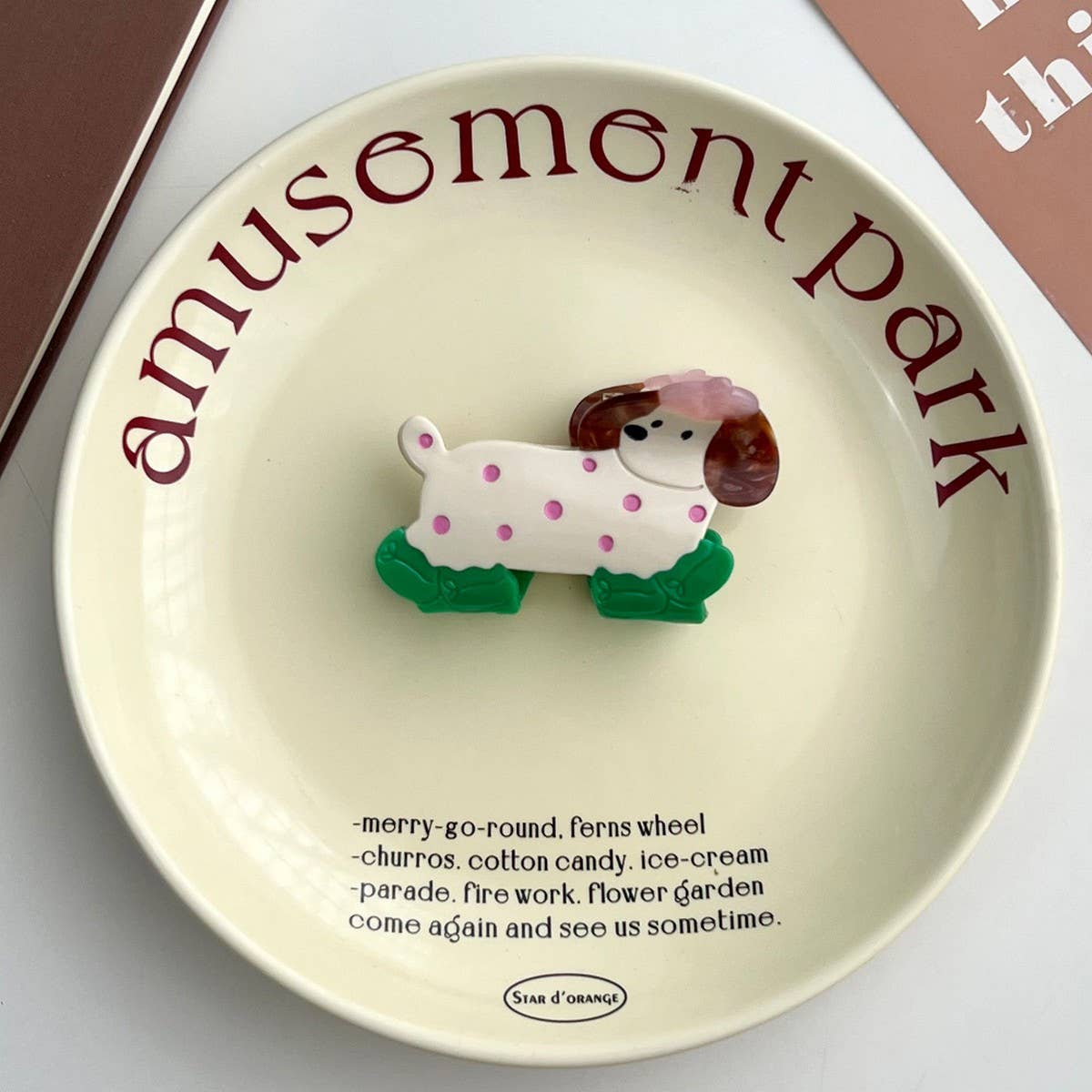 CUTE CARTOON DOG ACETATE CLIP CHIC SIMPLE HAIRPIN_CWAHA5911