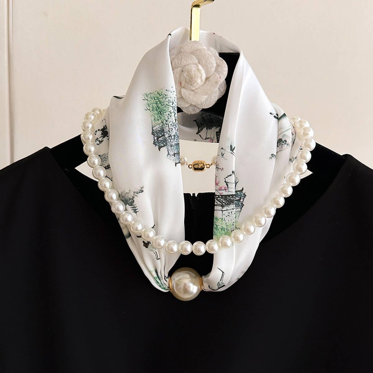 Pearl Magnetic Scarf Necklace For Shirts_Cwasc03932