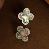 NATURAL ABALONE SILVER NEEDLE EARRINGS_CWMM4360