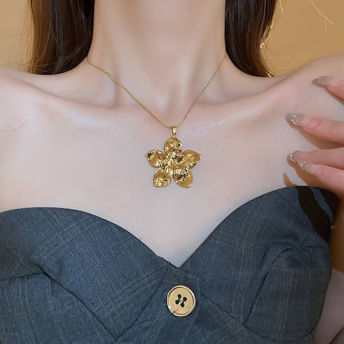 LIGHT LUXURY FASHION FLOWER PENDANT NECKLACE_CWAJE2064