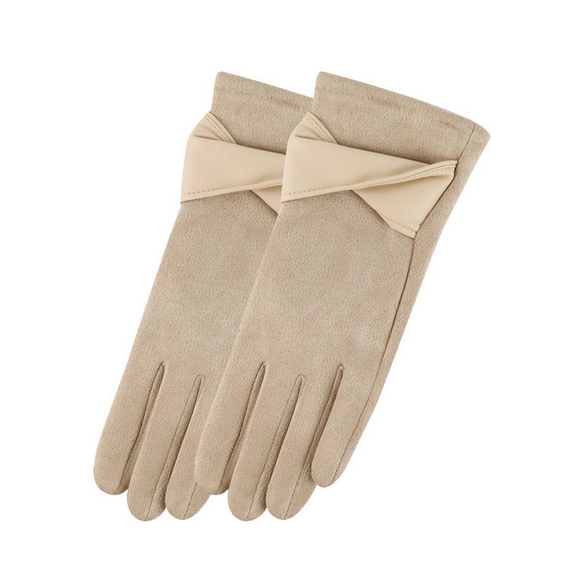 BOW SUEDE GLOVES TOUCHSCREEN WARM WINTER DESIGN_CWMM2883