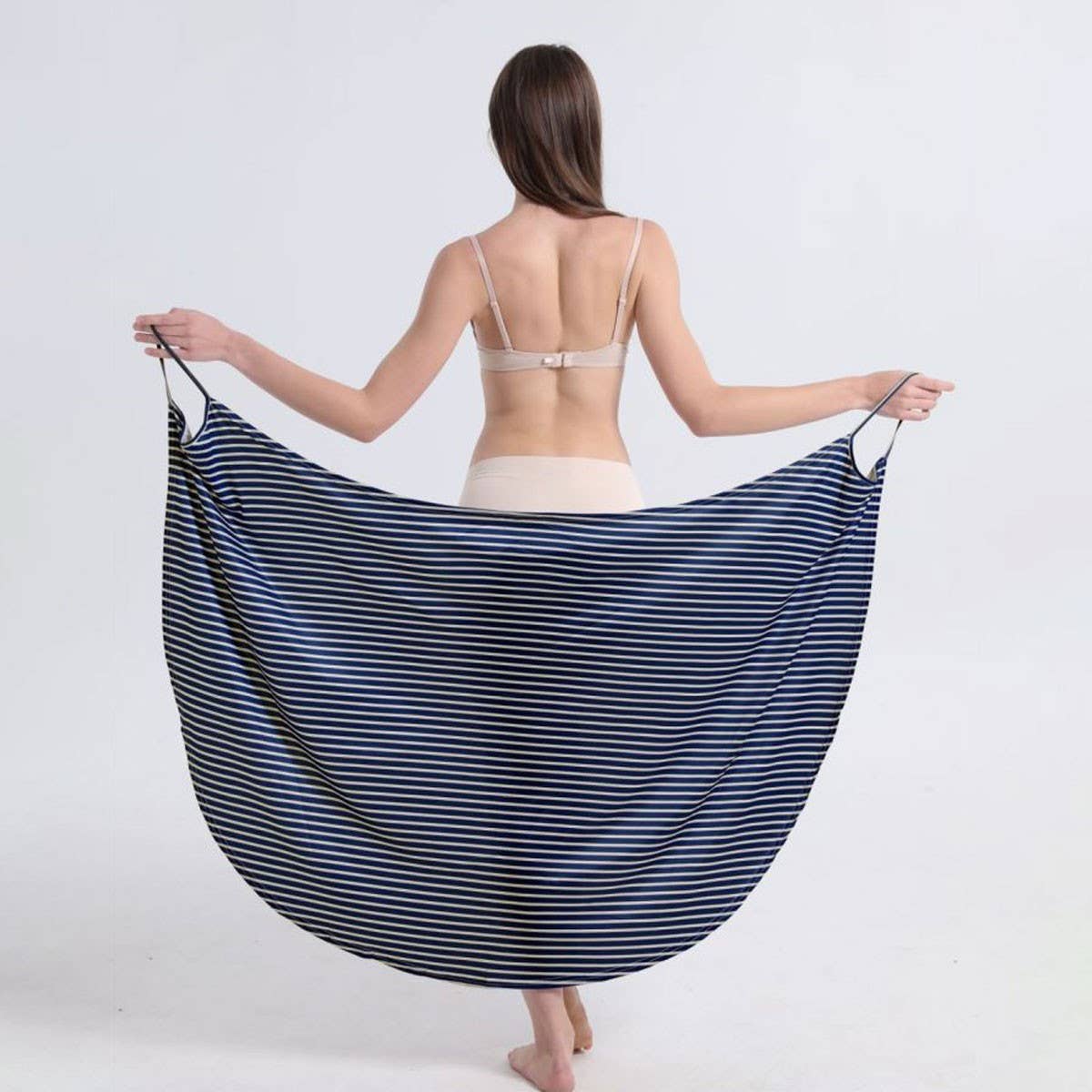 SEXY STRIPED KNIT SLING DRESS FOR BEACH VACATION_CWBLS0493