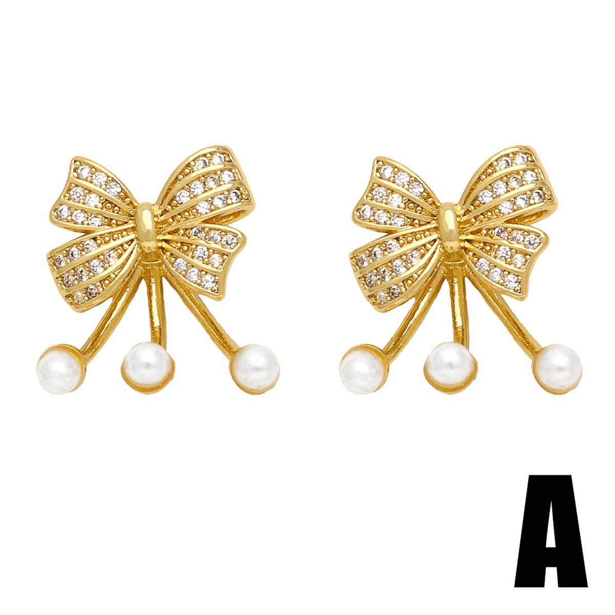 MINIMALIST PEARL BOW EARRINGS_CWAJE0990