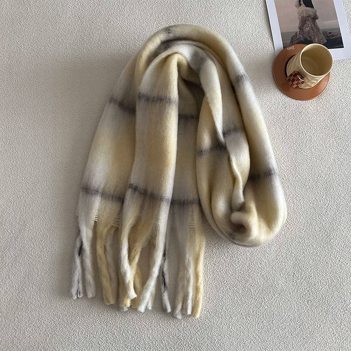DESIGNER SOFT PLAID FAUX CASHMERE SCARF FOR WINTER_CWASC2326