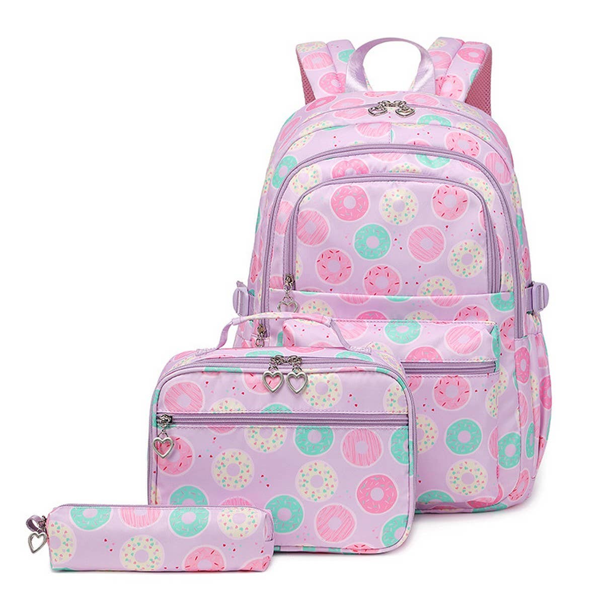 BACKPACKS FOR SCHOOL DONUT 3 PIECE SET GIRLS_CWAB5458