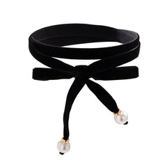 LONG STRAPPY CHOKER WITH PEARL PENDANT TASSEL_CWAJE1169