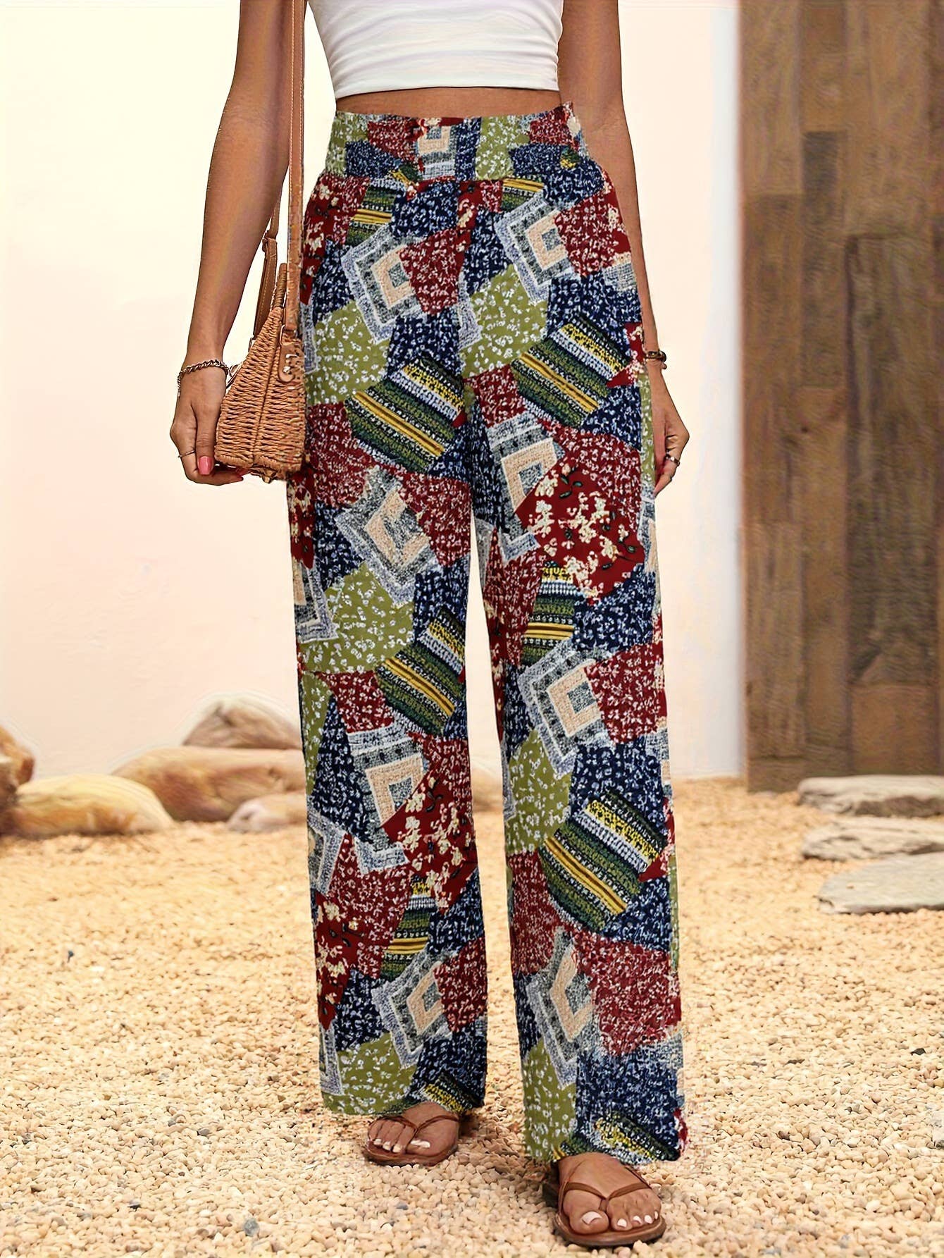 Tight-Waisted Straight-Leg Wide-Leg Pants_Cwblp00980