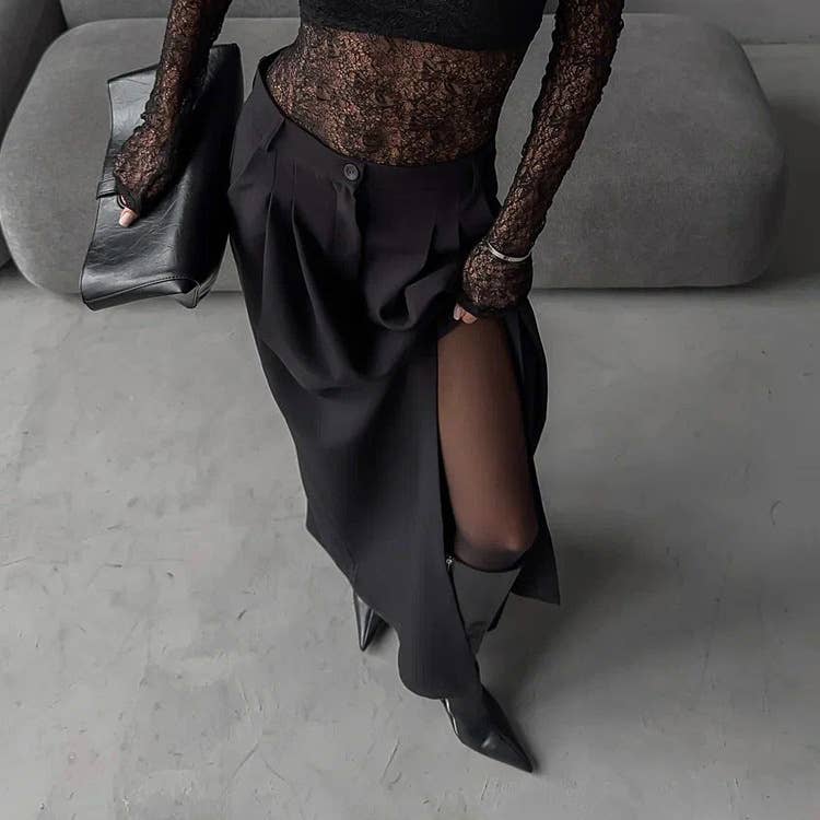 Stylish And Versatile Pleated A-Line Skirt