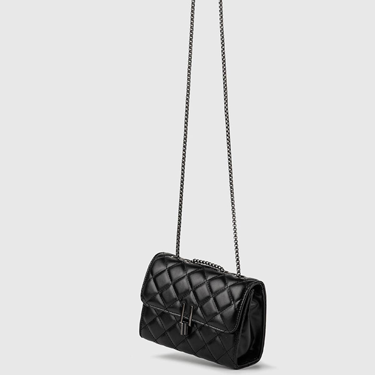DIAMOND CHECKERED CHAIN BAG SHOULDER BAG_CUAB0166