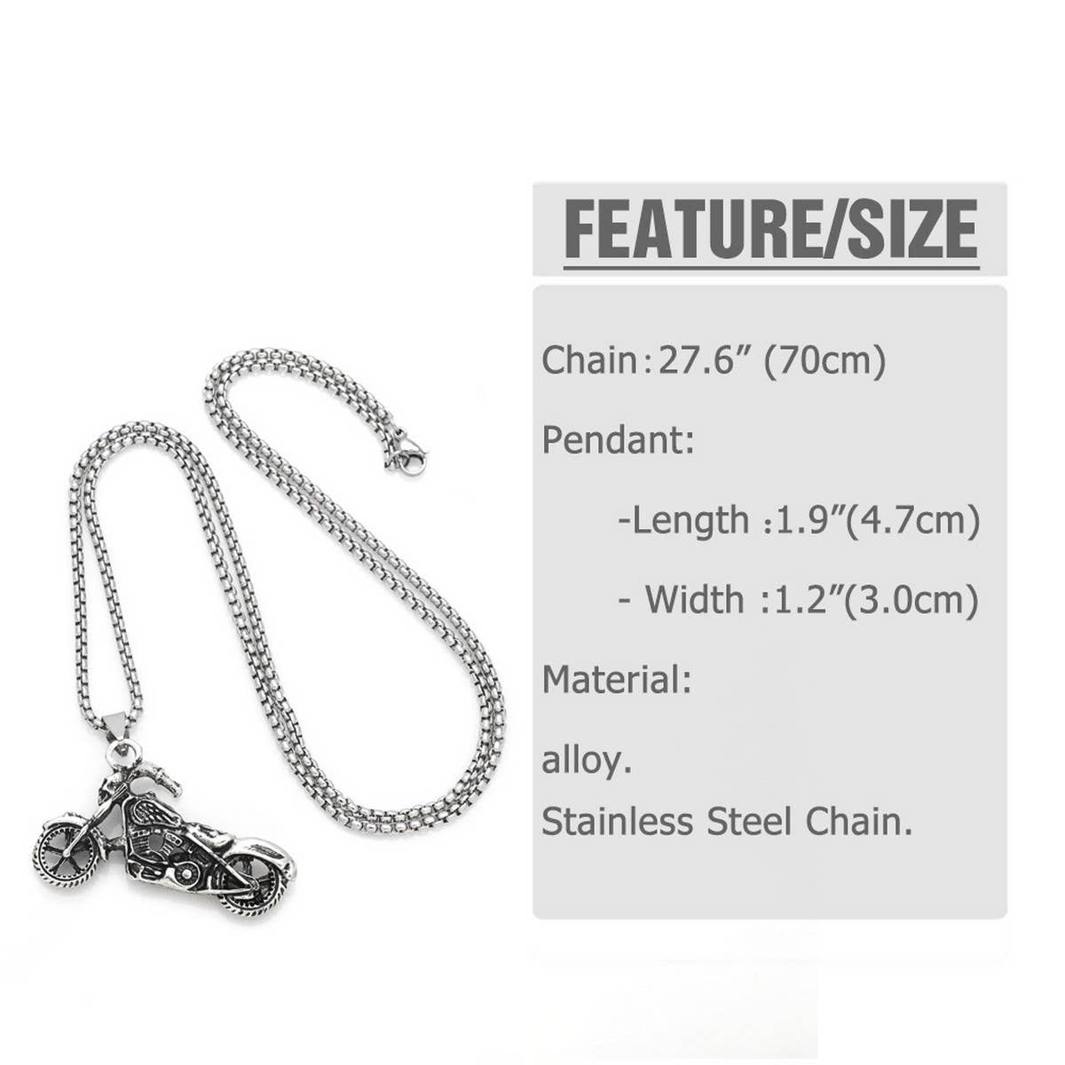 HIP HOP MOTORCYCLE PENDANT NECKLACE_CWAJE0970