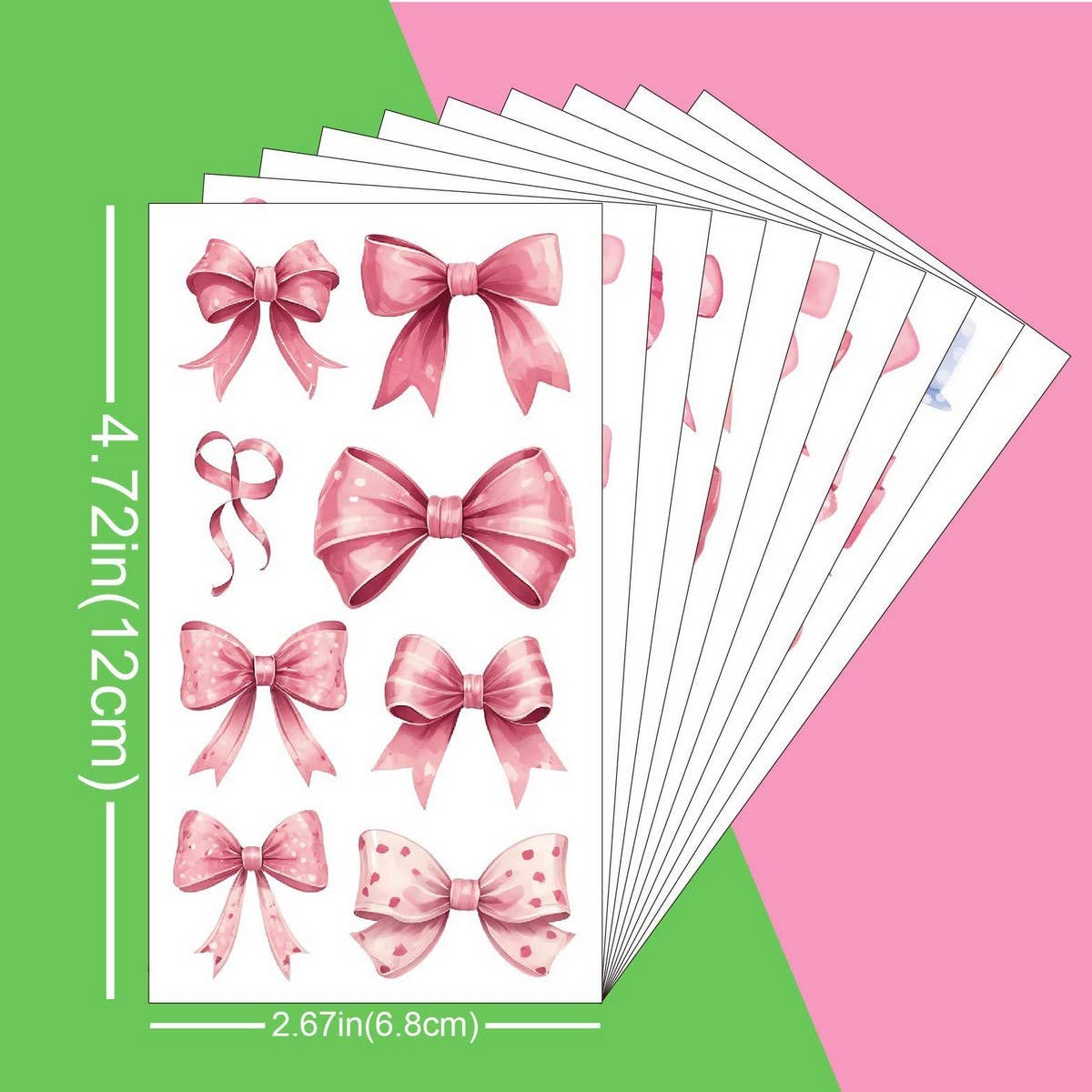 PINK BOW TATTOO STICKERS FOR KIDS TEMPORARY_CWMM8226