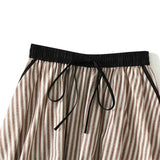 A LINE MID LENGTH STRIPED FLOWER BUD LANTERN SKIRT_CWBMS0298