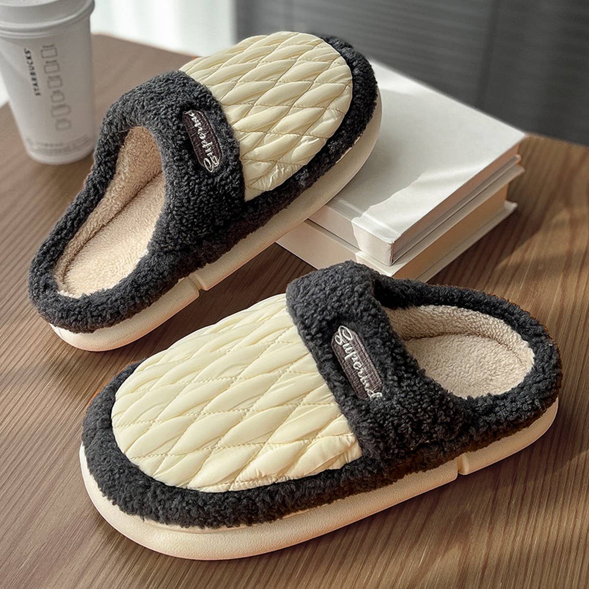 Winter Slippers Warm Cushioned Slides House Shoes_Cwshs0299