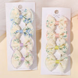 KIDS EMBROIDERED BOW HAIR CLIP SET HANDMADE_CWAHA6716