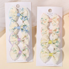 KIDS EMBROIDERED BOW HAIR CLIP SET HANDMADE_CWAHA6716