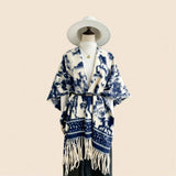 Painting Shawl Women Autumn Winter Tassel Cape_Cwocasl00096