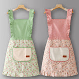 CUTE FLORAL CANVAS APRON FOR WOMEN WITH STRAPS_CWMM6580