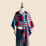 Colorful Tassel Shawl Women Long Cape Wrap_Cwocasl00087