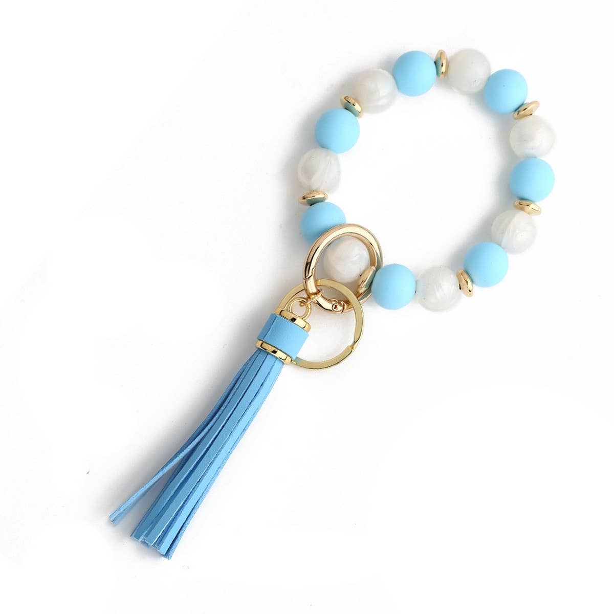 SILICONE BEAD TASSEL KEYCHAIN WITH WOODEN BEADS_CWAB5078