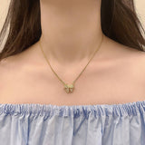 NICHE DESIGN RHINESTONE BOW NECKLACE FOR WOMEN_CWAJE3089