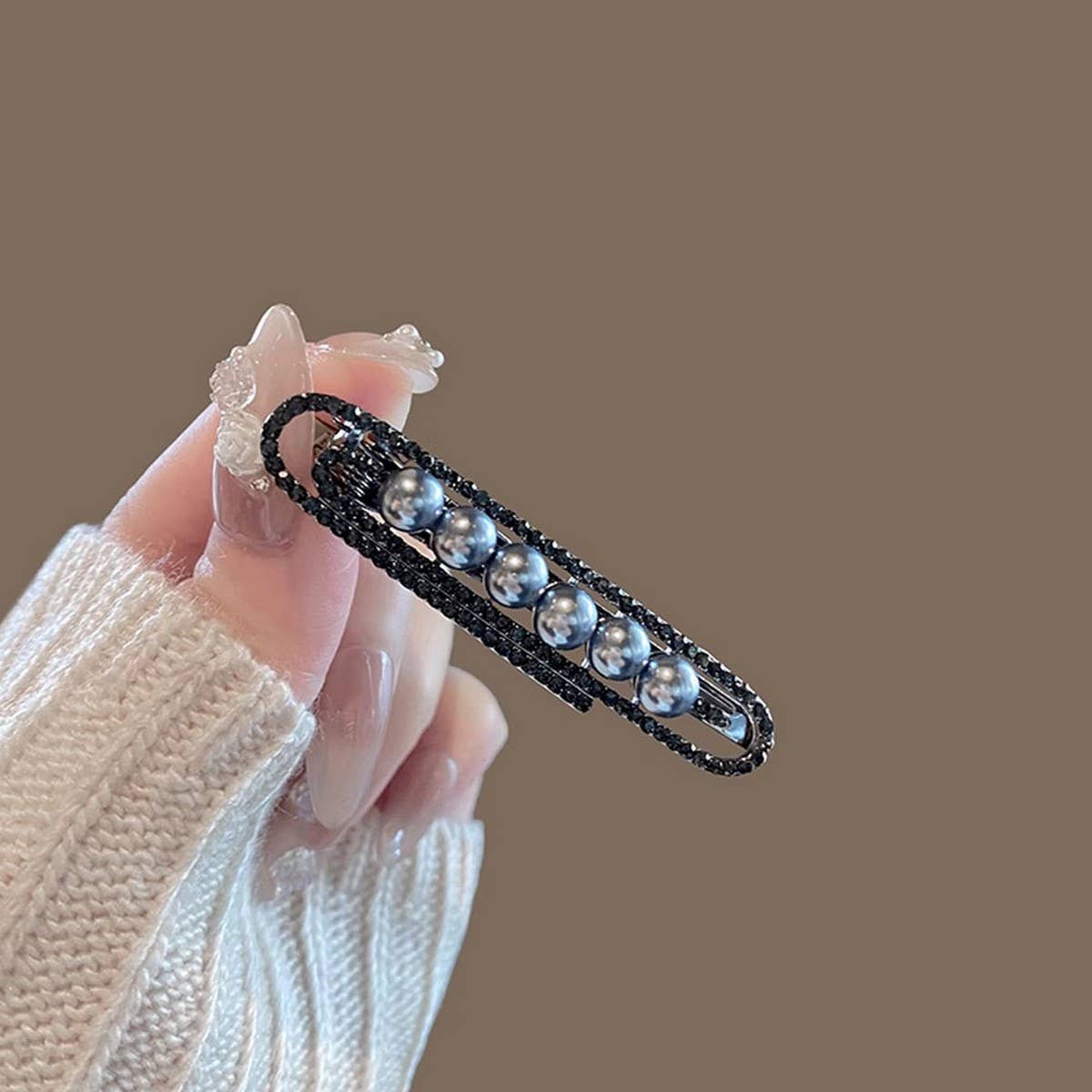 BLACK DIAMOND HAIRPIN SIDE CLIP HAIRPIN BANGS CLIP_CWAHA4752