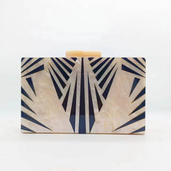 Retro Zebra Acrylic Chain Crossbody Clutch Bag_Cwab5868
