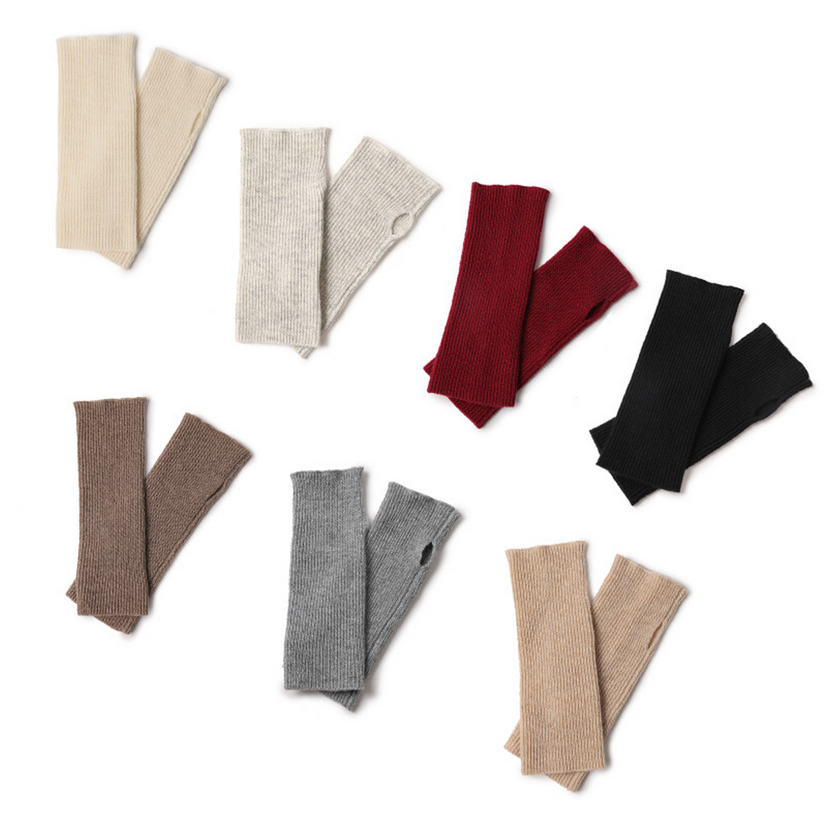 CASHMERE KNIT GLOVES HALF FINGER FOR STUDENTS_CWAG0528