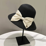 SUMMER ALL MATCH BOW STRAW HAT FOR WOMEN_CWAH3594
