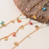 BEACH ANKLET WITH CHERRY SHELL STAR CHARMS_CWAJE4609