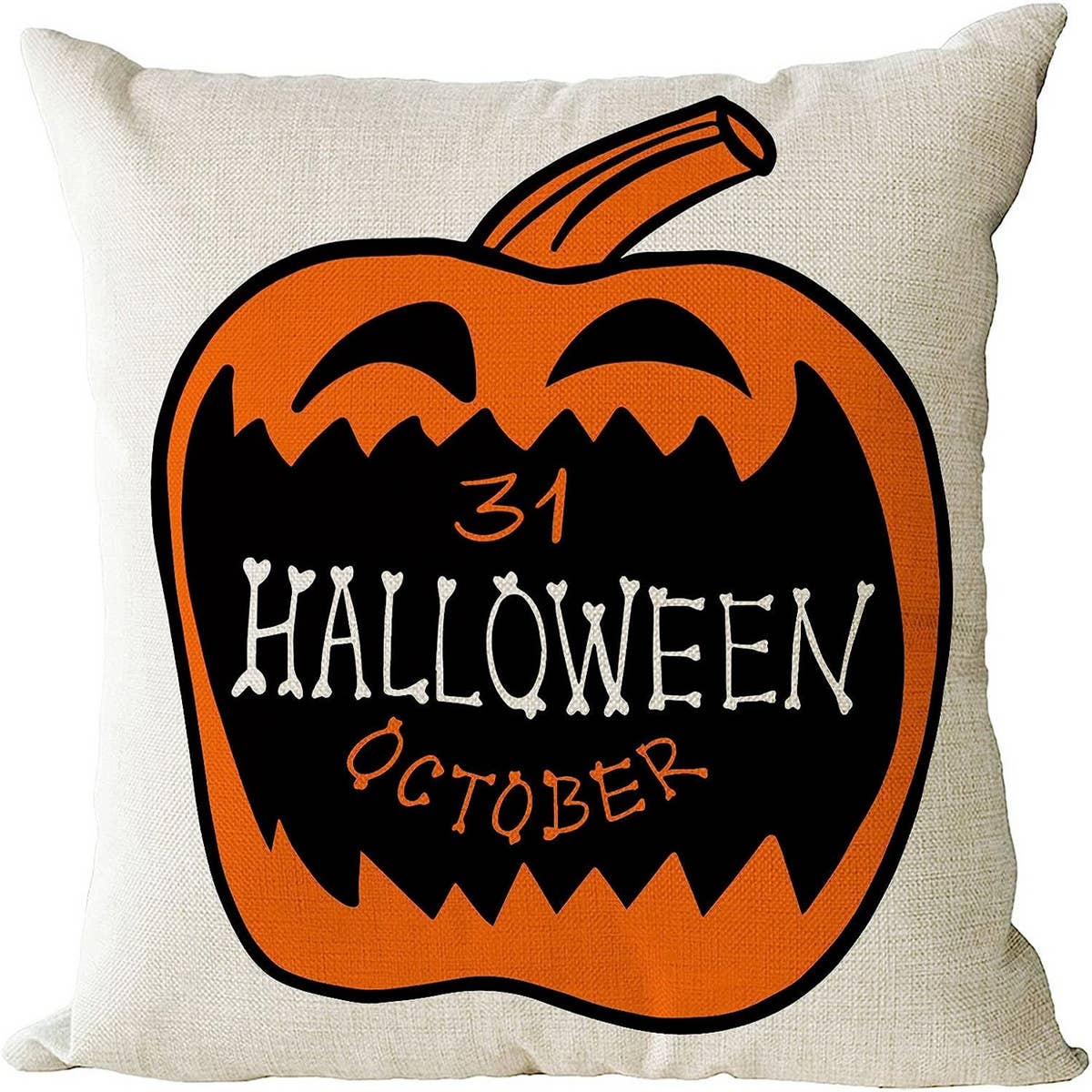 HALLOWEEN ORANGE PUMPKIN HEAD PILLOWCASE_CWMM1352