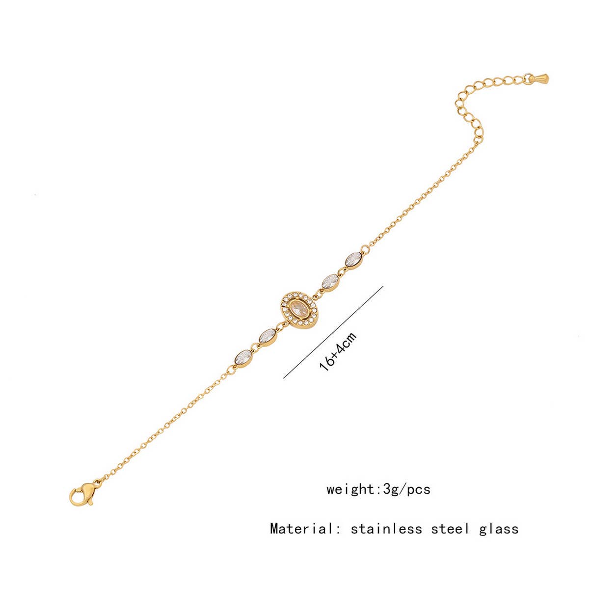 FASHIONABLE GEOMETRIC FULL DIAMOND LOVE BRACELET_CWAHA0878