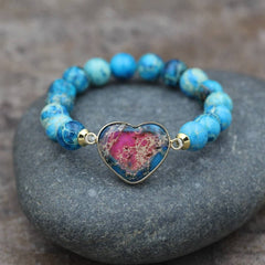 HEART 10MM BEADED BRACELETS WITH STRETCHY BANDS_CWAJE3937