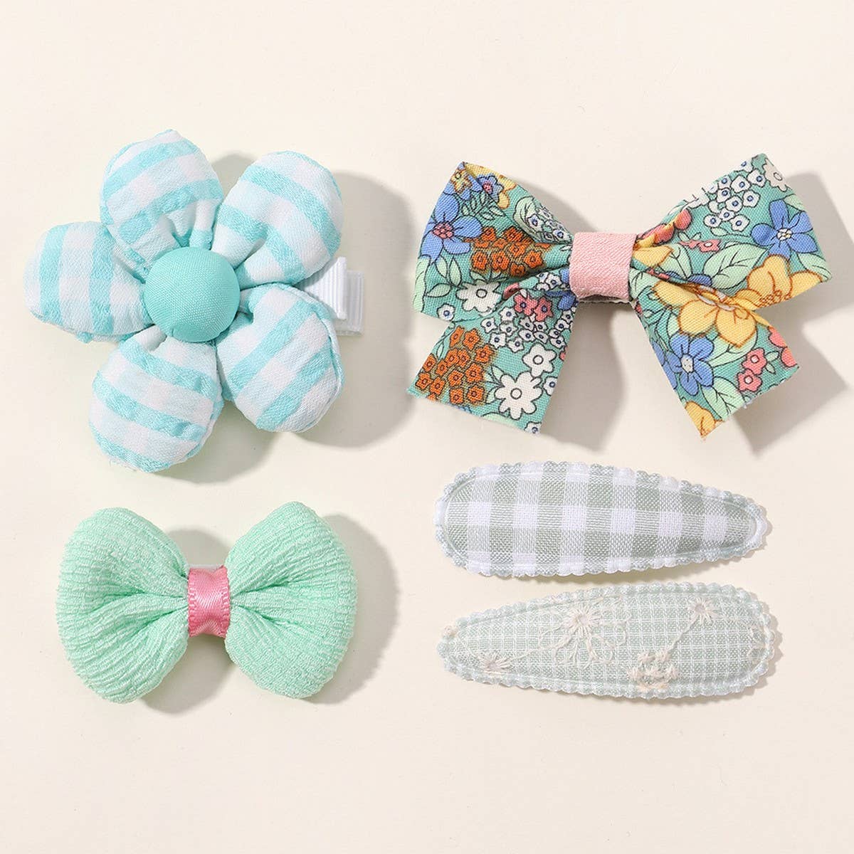 MINI BABY GIRL HAIR CLIP SET FLOWERS BOWS_CWAHA6718
