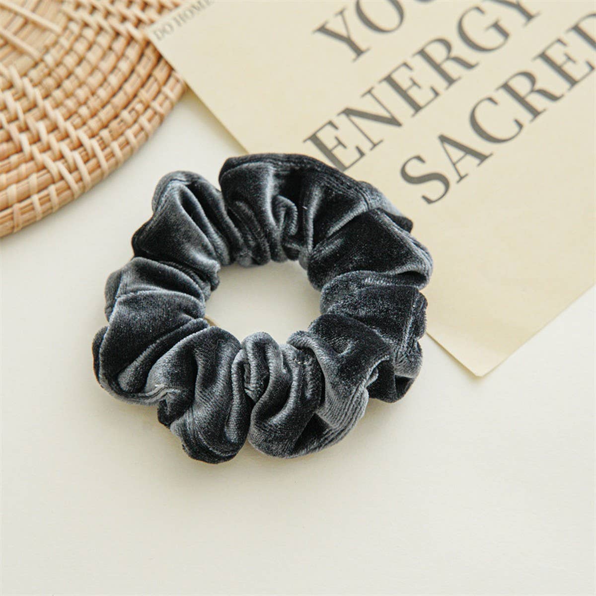 Women Retro Solid Color Large Intestine Hair Tie_Cwaha0795