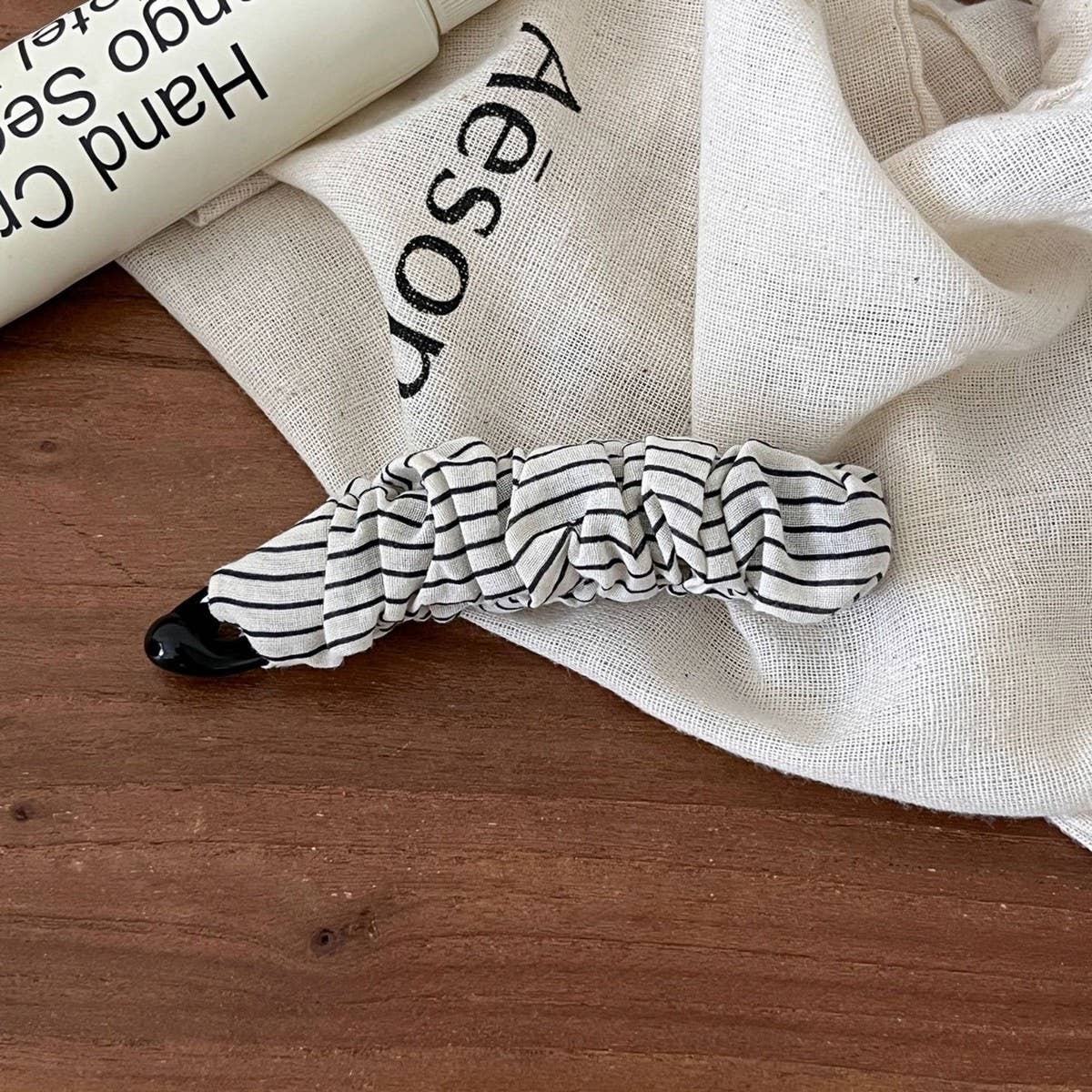 Polka Pleated Banana Clip Retro Hair Claw_Cwaha08083