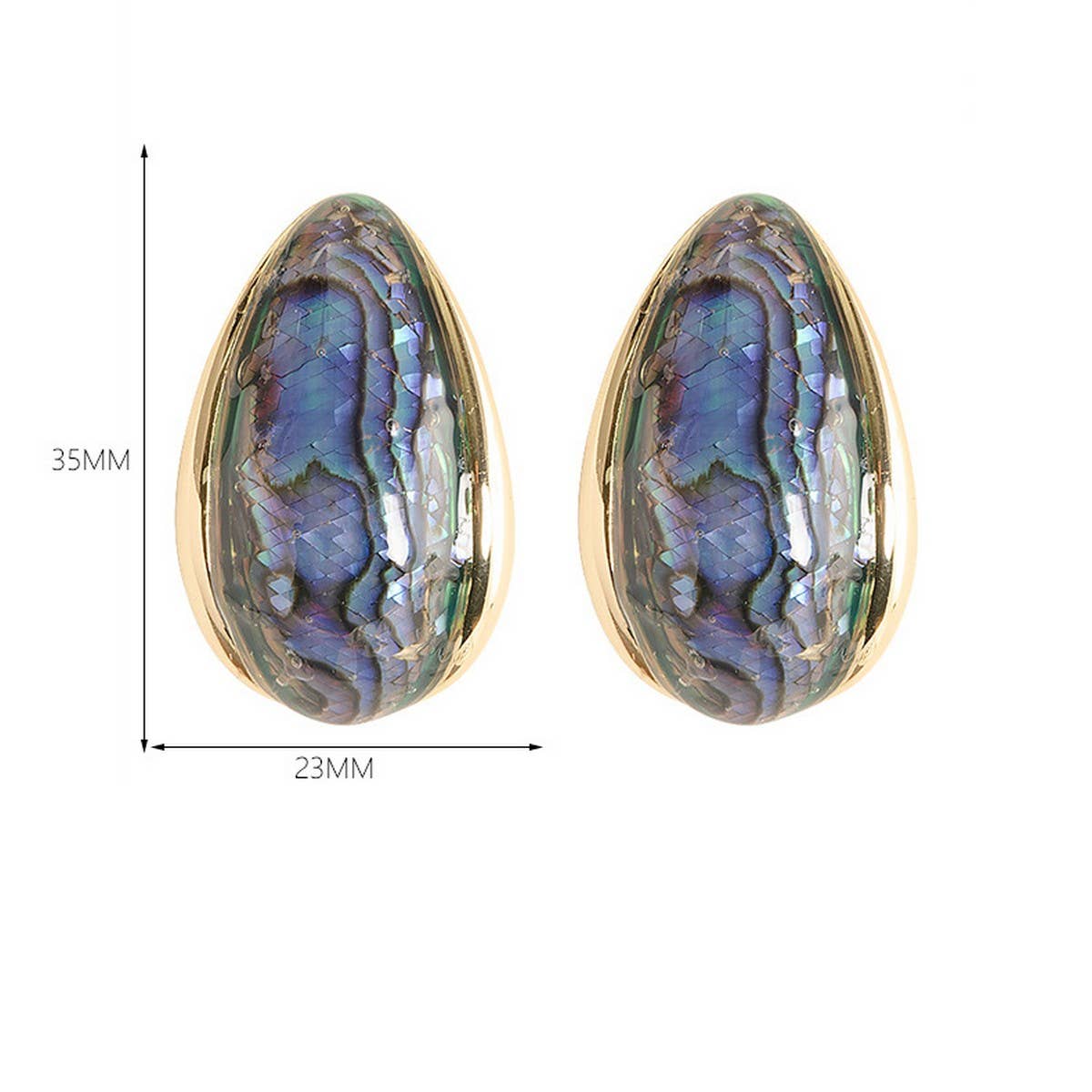 COLORFUL NATURAL ABALONE SILVER NEEDLE EARRINGS_CWMM4294