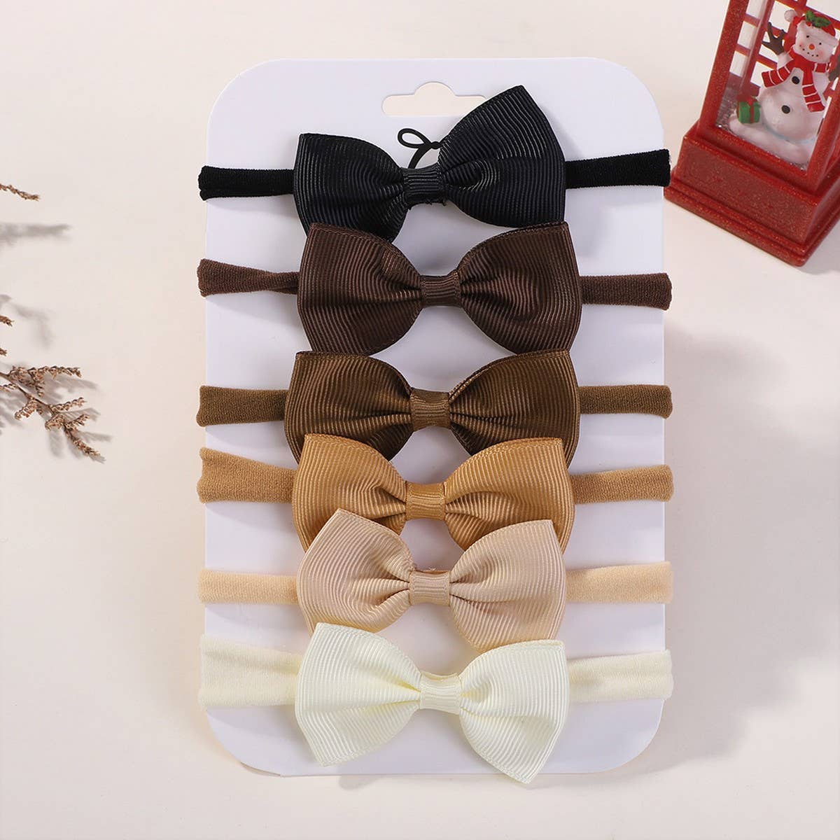 KIDS BOW HEADBAND SET ELASTIC NYLON NO MARKS_CWAHA6720