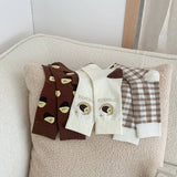 Women Brown Casual Plaid Socks_Cwms0958